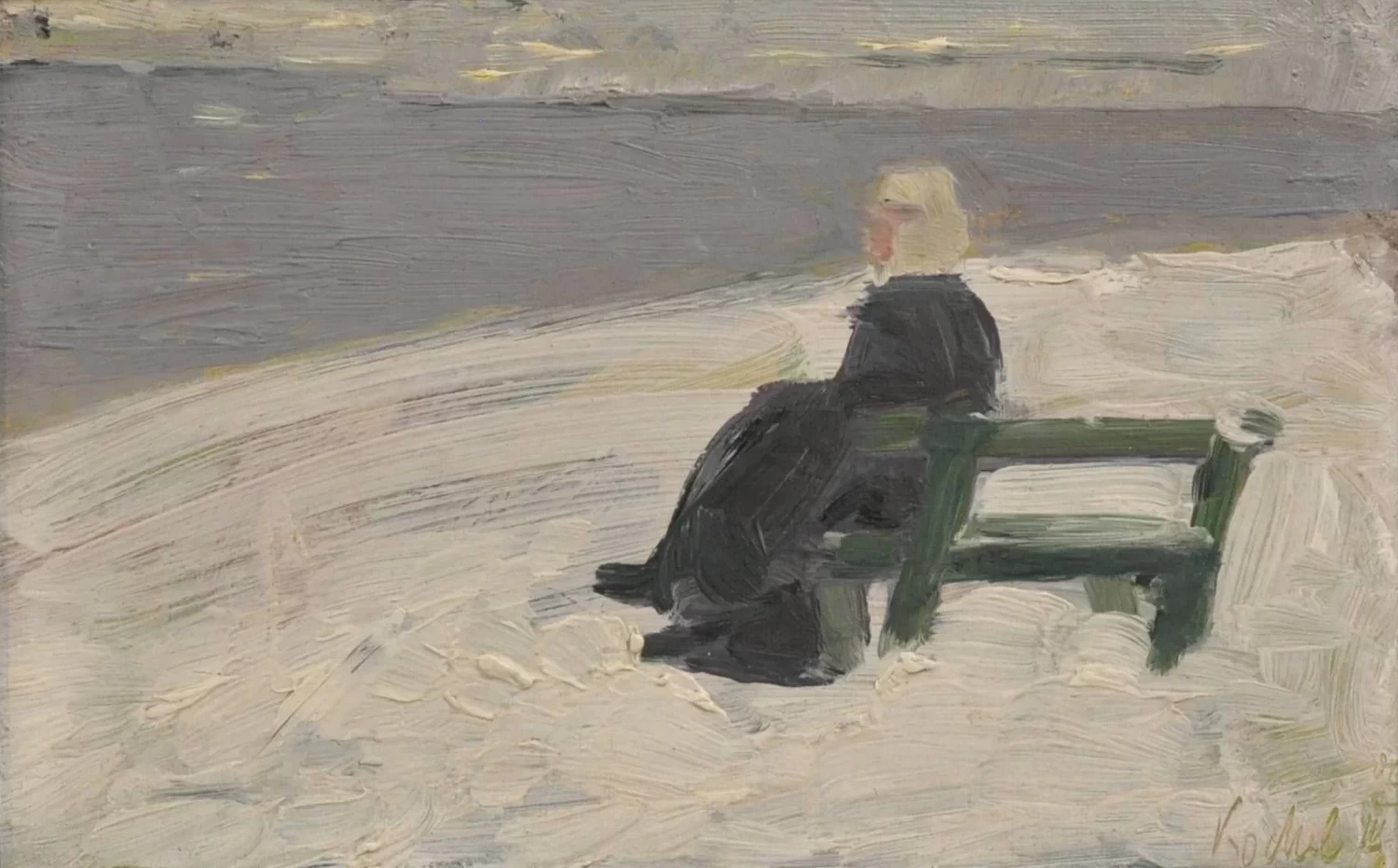 Donna nel paesaggio invernale - Bayerische Staatsgemäldesammlungen, Monaco di baviera